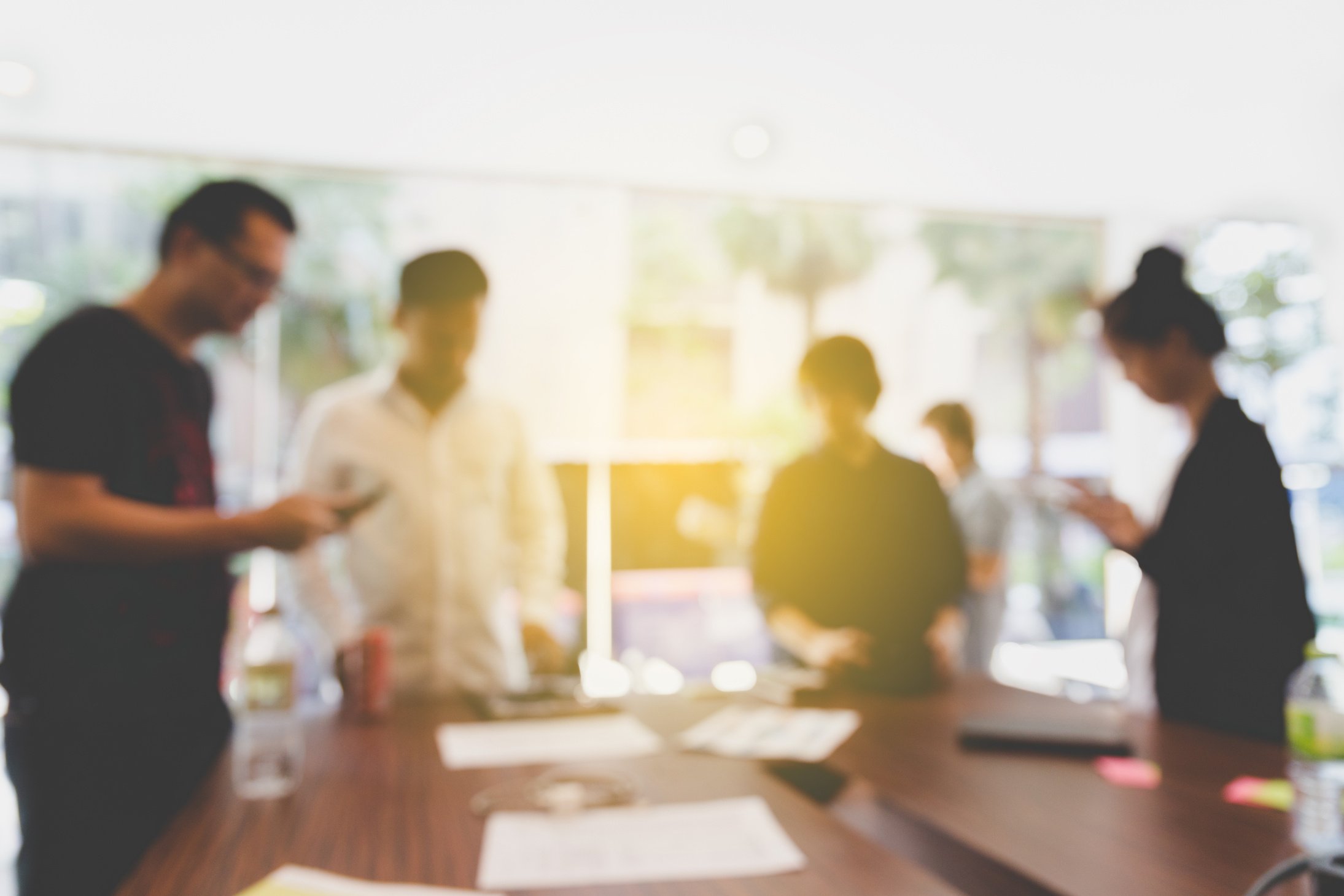 people meeting in office workplace - blur background